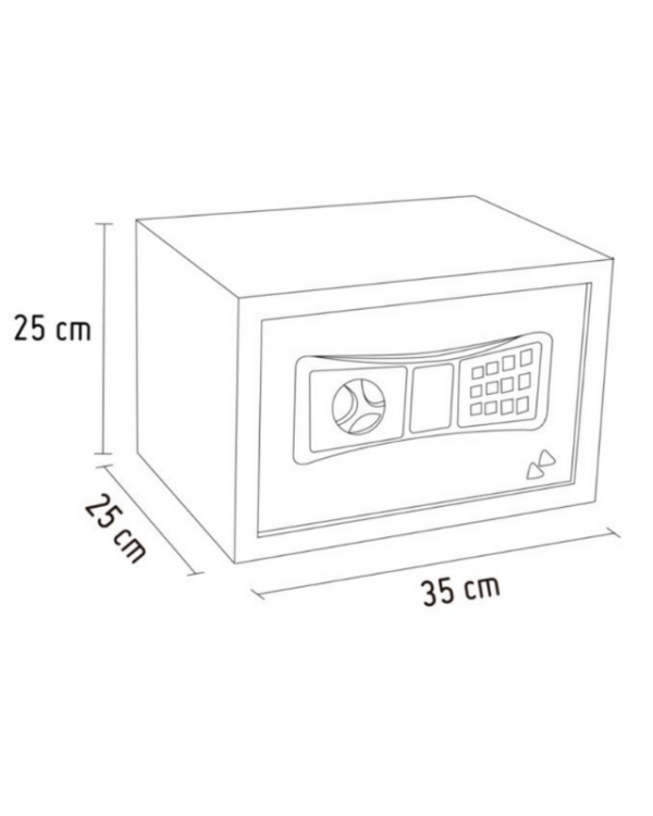 plano y tamaños de caja fuerte grande